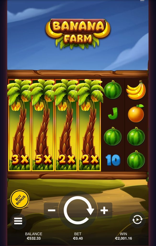 Backseat Gaming Banana Farm Slot Big Win 5,003x