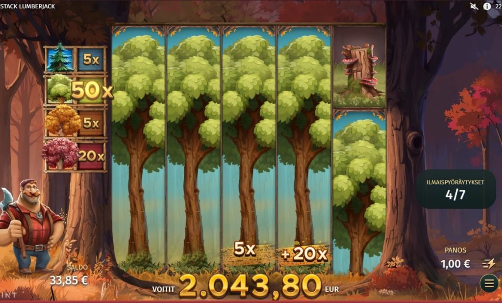 Print Studios Big Stack Lumberjack Slot Big Win 2,044x