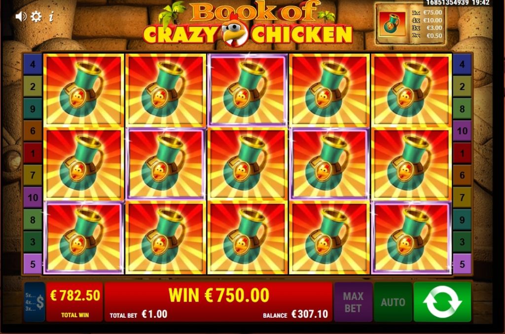 Gamomat Book of Crazy Chicken Slot Big Win 750x