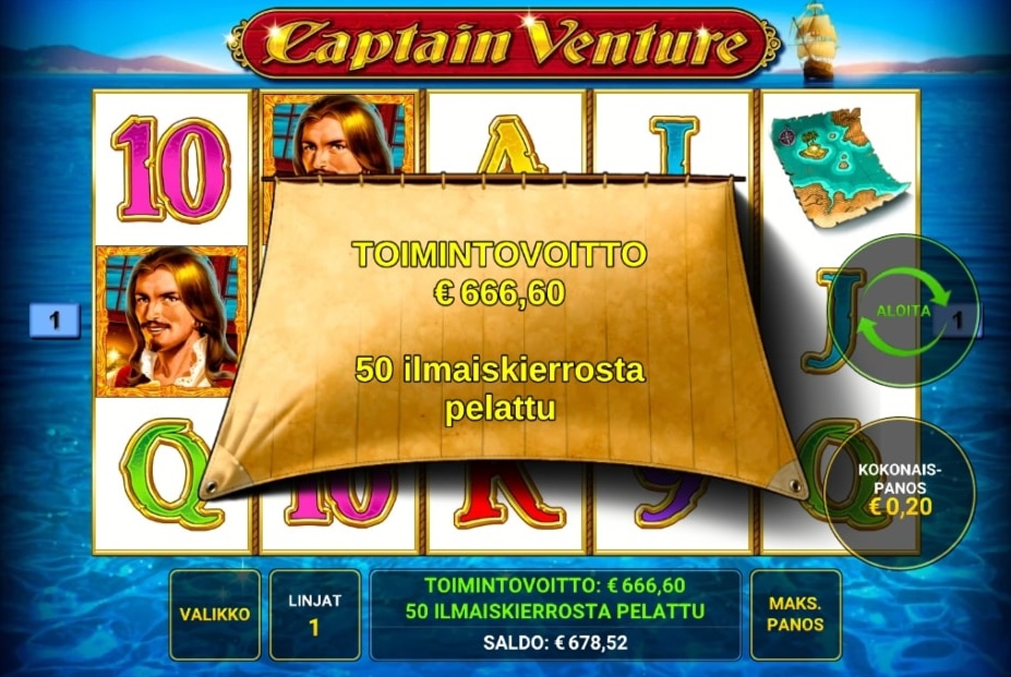 Novomatic Captain Venture Slot Big Win 3,333x